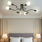 Industrial Branch Metal Semi Flush Ceiling Light