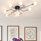 Industrial Branch Metal Semi Flush Ceiling Light