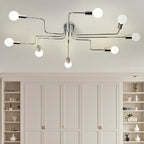 Industrial Branch Metal Semi Flush Ceiling Light