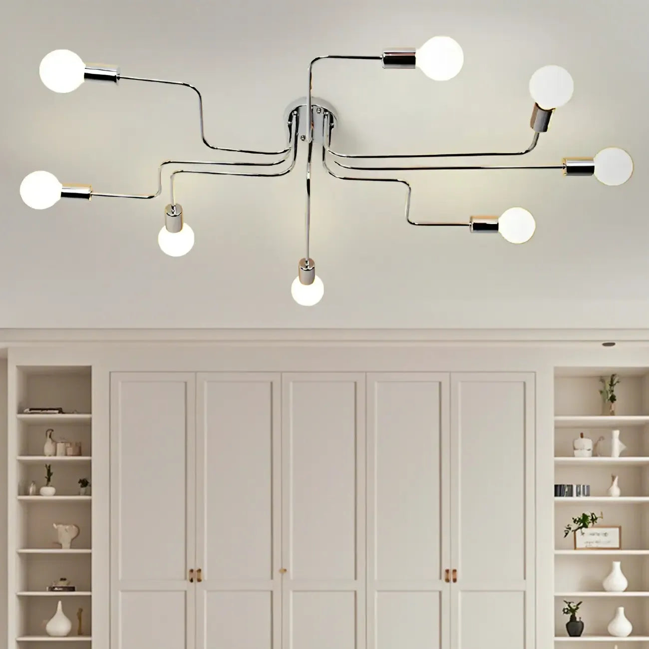 Industrial Branch Metal Semi Flush Ceiling Light