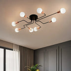 Industrial Branch Metal Semi Flush Ceiling Light