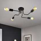 Industrial Branch Metal Semi Flush Ceiling Light