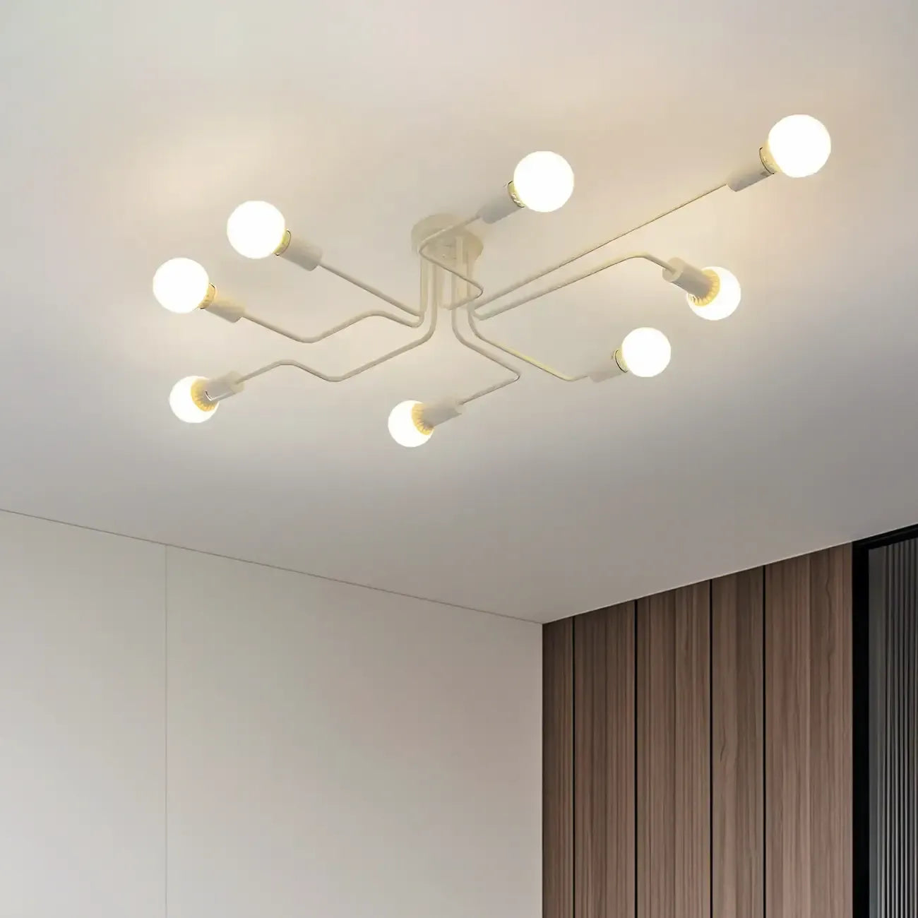 Industrial Branch Metal Semi Flush Ceiling Light