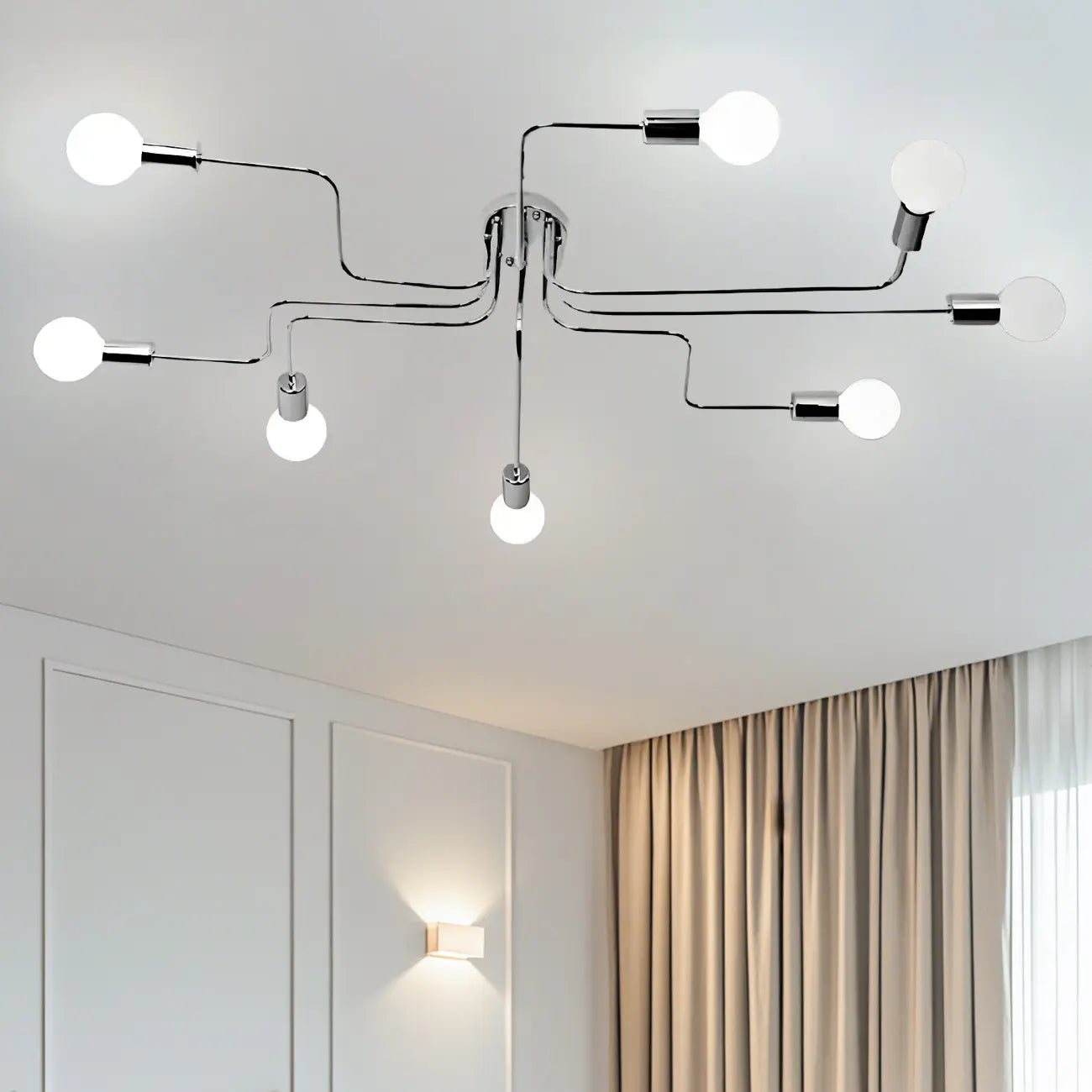 Industrial Branch Metal Semi Flush Ceiling Light