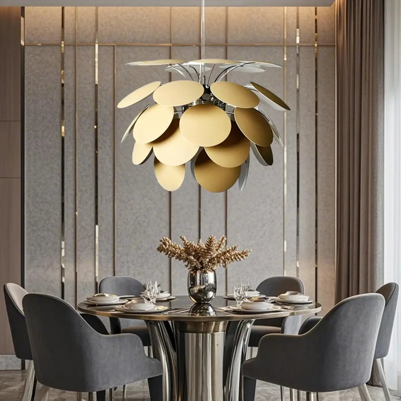5 Tiers Modern Chandelier with Adjustable Metal Structure