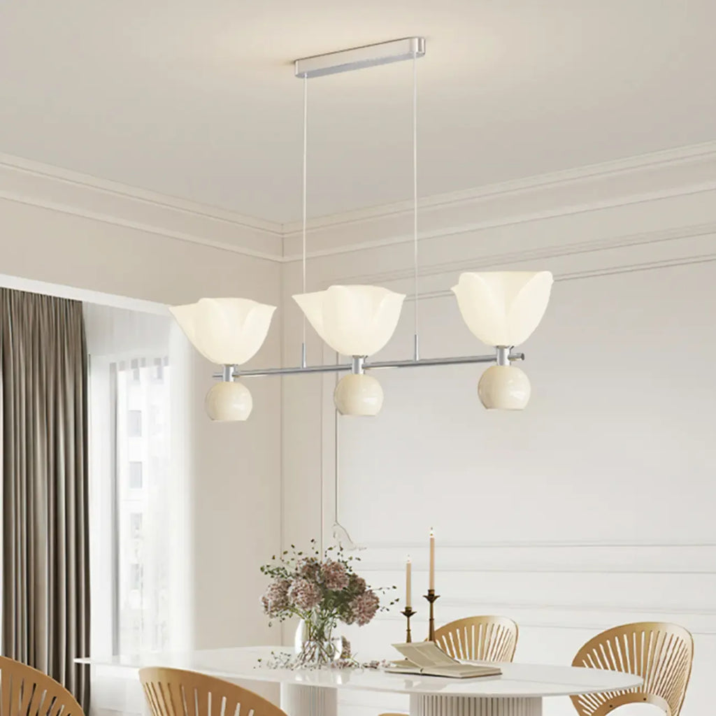 3-Light Modern Chrome Plastic Island Pendant Light