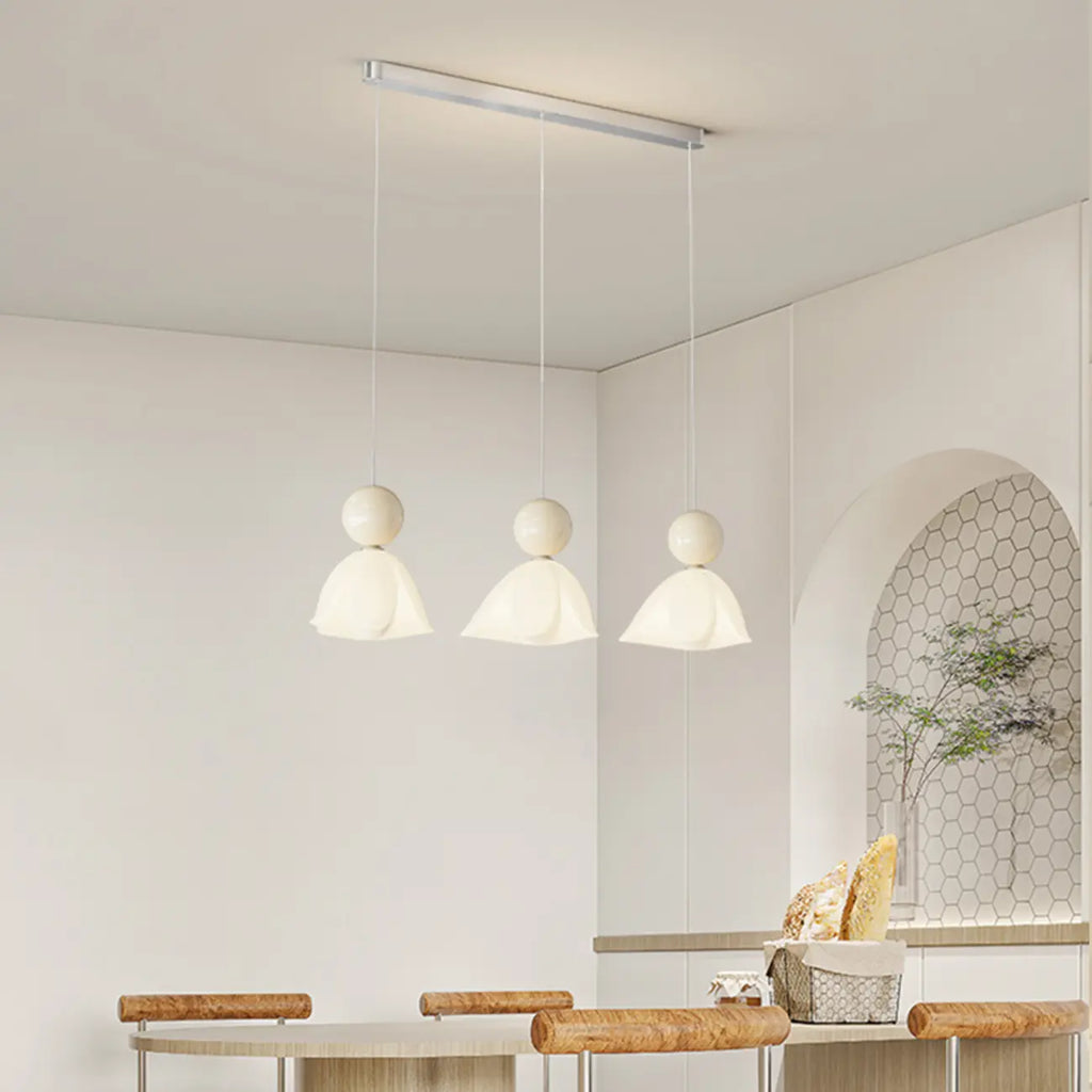 3-Light Modern Chrome Plastic Island Pendant Light