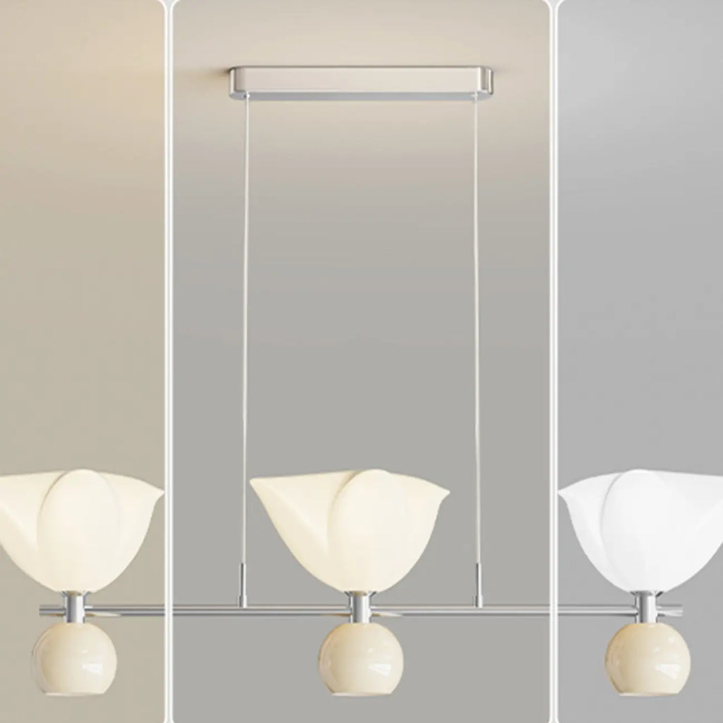 3-Light Modern Chrome Plastic Island Pendant Light