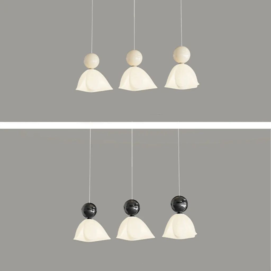 3-Light Modern Chrome Plastic Island Pendant Light