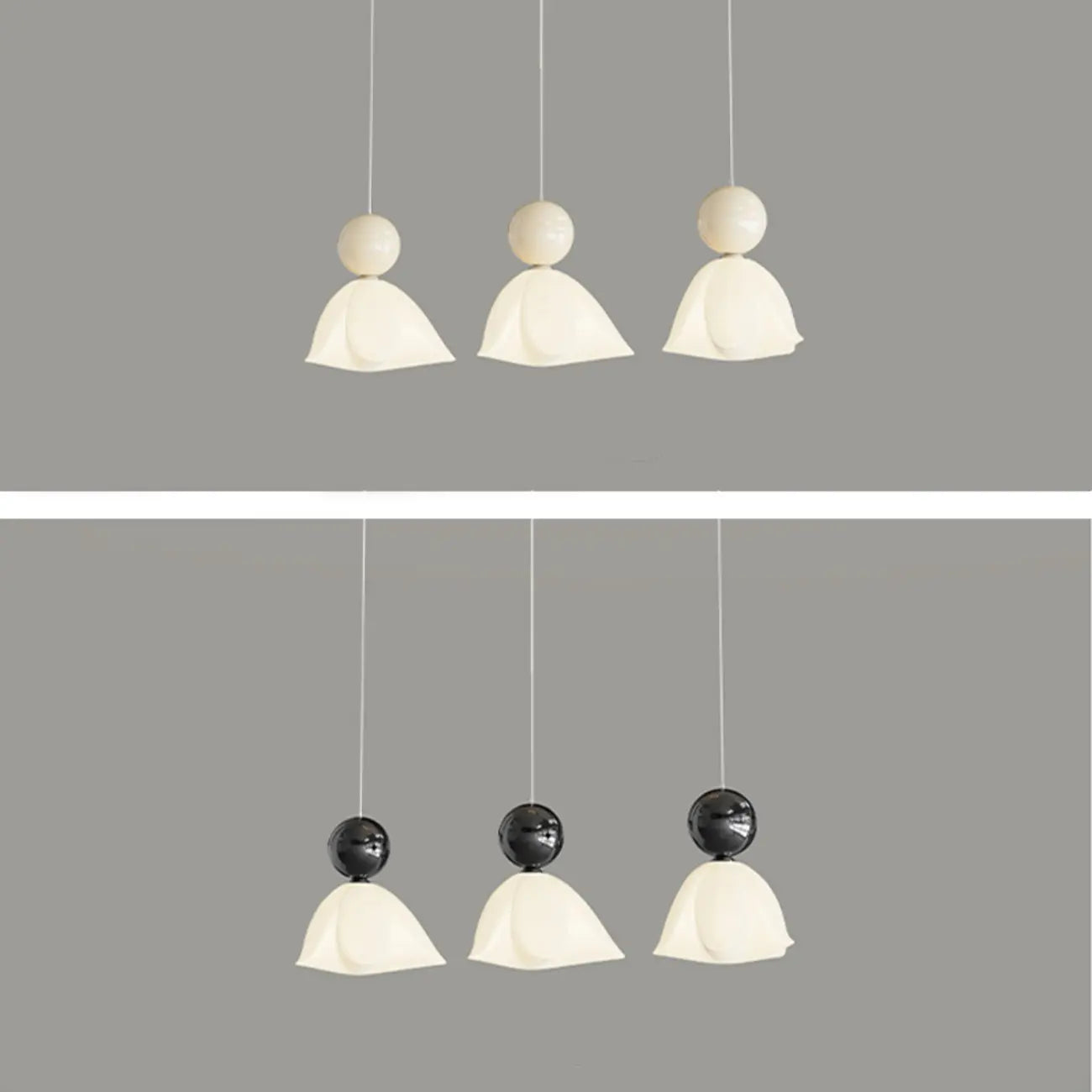 3-Light Modern Chrome Plastic Island Pendant Light