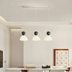 3-Light Modern Chrome Plastic Island Pendant Light