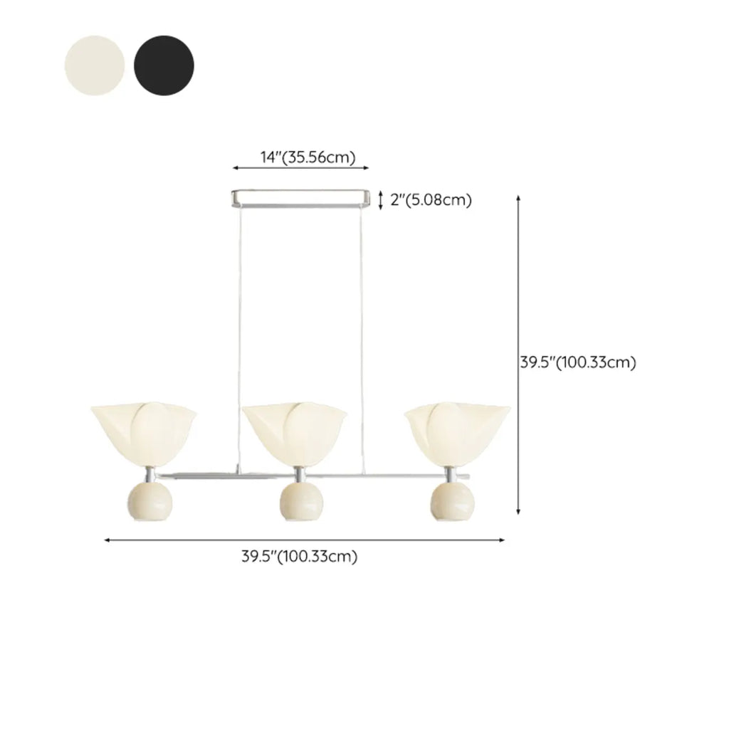 3-Light Modern Chrome Plastic Island Pendant Light