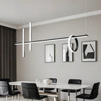 Modern Black LED Linear Kitchen Island Pendant Light