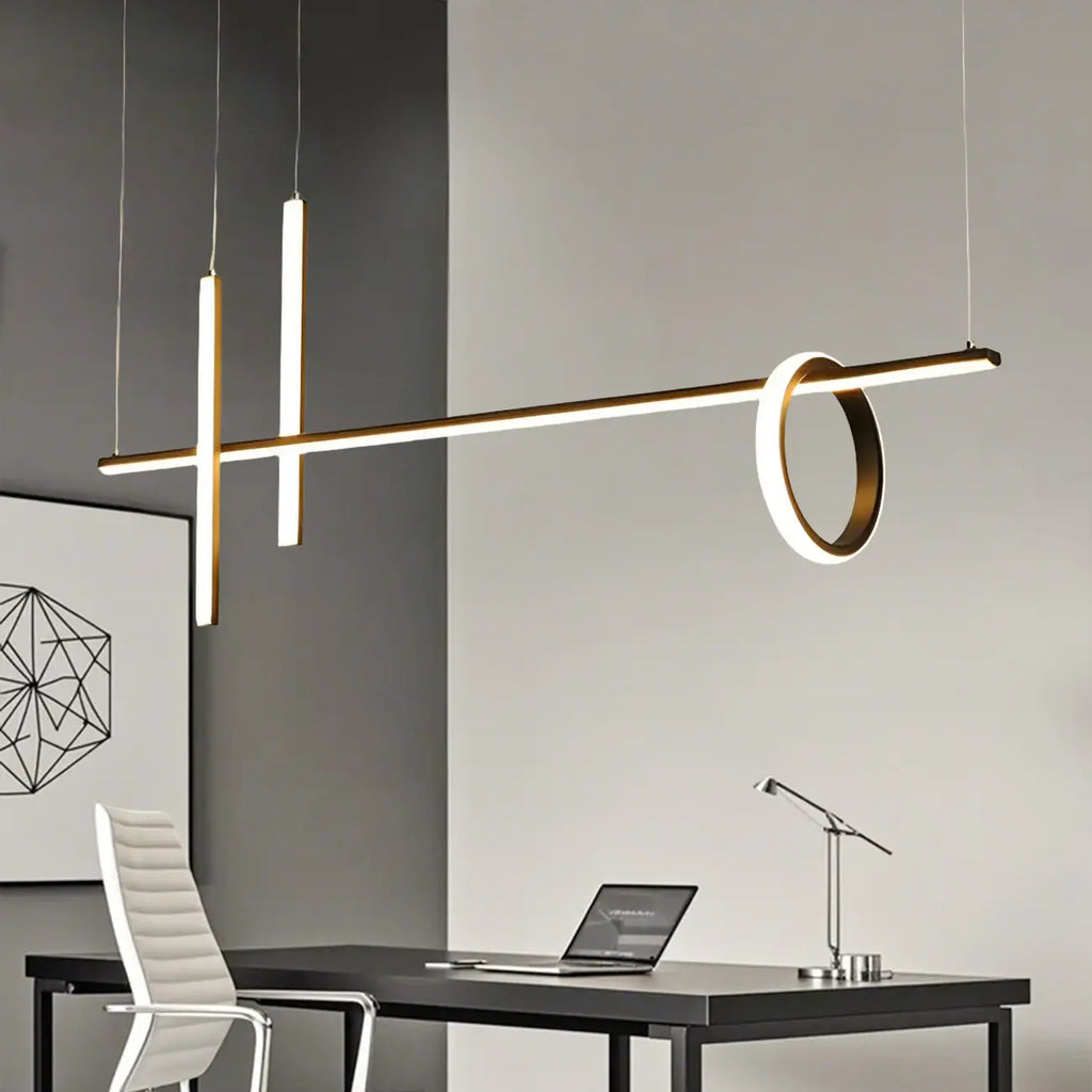Modern Black LED Linear Kitchen Island Pendant Light