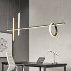 Modern Black LED Linear Kitchen Island Pendant Light