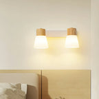 Mini White Natural Wood Metal Wall Sconce