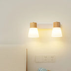 Mini White Natural Wood Metal Wall Sconce