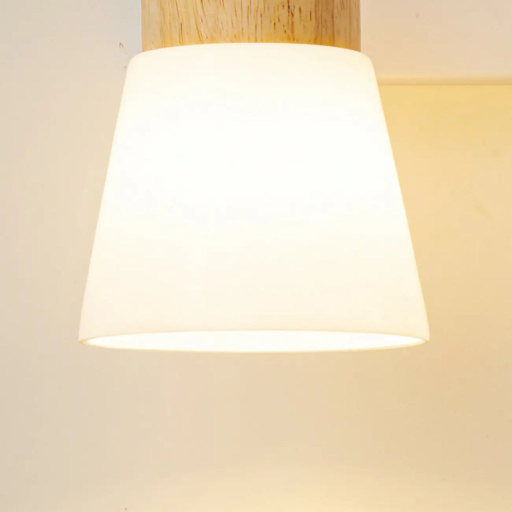 Mini White Natural Wood Metal Wall Sconce