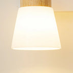 Mini White Natural Wood Metal Wall Sconce