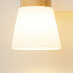 Mini White Natural Wood Metal Wall Sconce