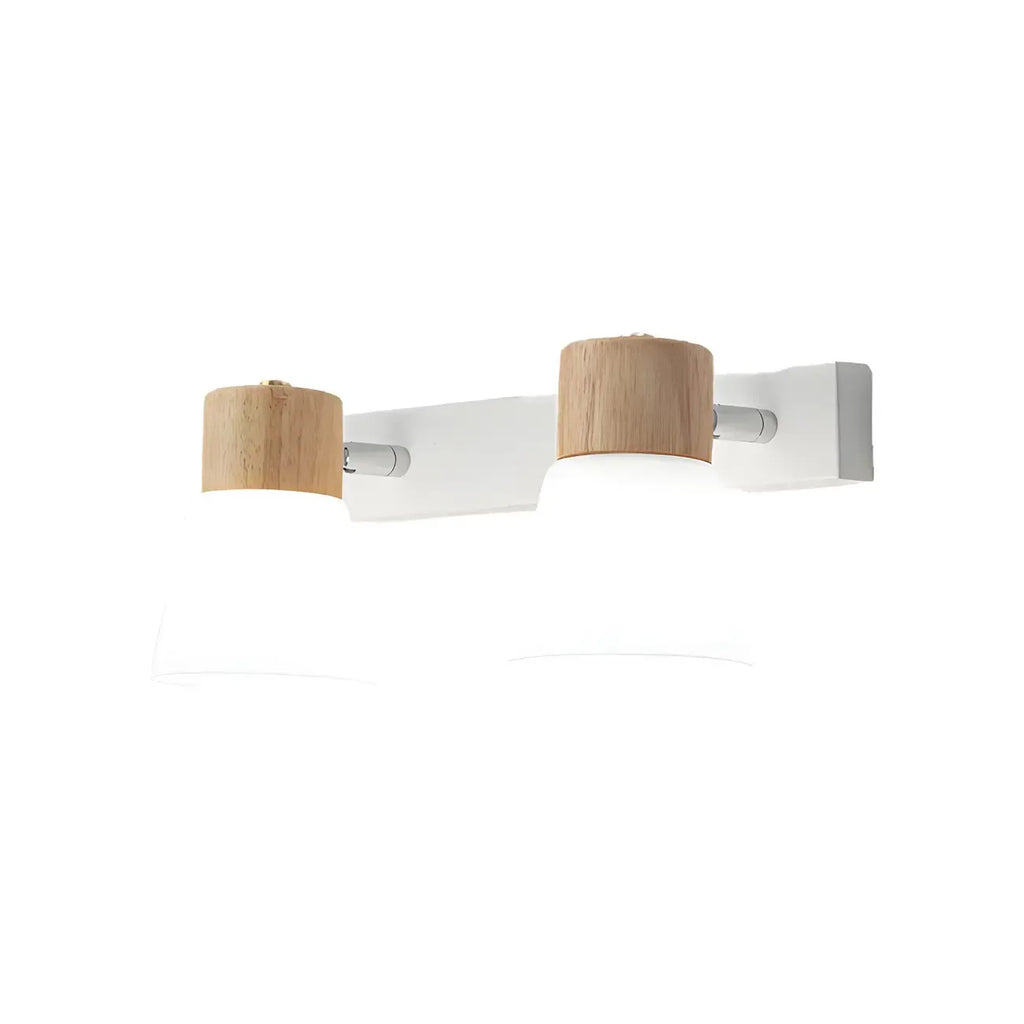 Mini White Natural Wood Metal Wall Sconce