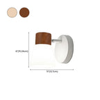 Mini White Natural Wood Metal Wall Sconce