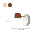 Mini White Natural Wood Metal Wall Sconce