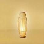 Rustic Bamboo Cover Oval Stand up Floor Lamp Shade for Living Room