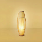 Rustic Bamboo Cover Oval Stand up Floor Lamp Shade for Living Room