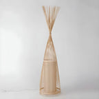 Rustic Bamboo Cover Oval Stand up Floor Lamp Shade for Living Room