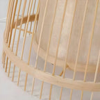 Rustic Bamboo Cover Oval Stand up Floor Lamp Shade for Living Room