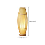 Rustic Bamboo Cover Oval Stand up Floor Lamp Shade for Living Room