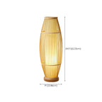 Rustic Bamboo Cover Oval Stand up Floor Lamp Shade for Living Room