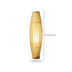 Rustic Bamboo Cover Oval Stand up Floor Lamp Shade for Living Room