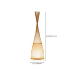 Rustic Bamboo Cover Oval Stand up Floor Lamp Shade for Living Room