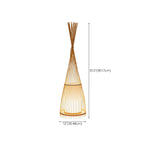 Rustic Bamboo Cover Oval Stand up Floor Lamp Shade for Living Room