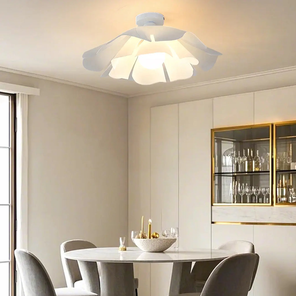 Elegant Floral LED Semi Flush Ceiling Light for Bedroom