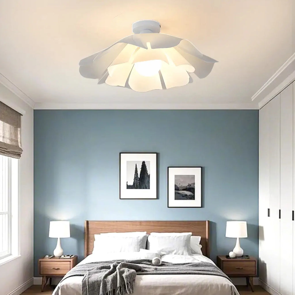 Elegant Floral LED Semi Flush Ceiling Light for Bedroom