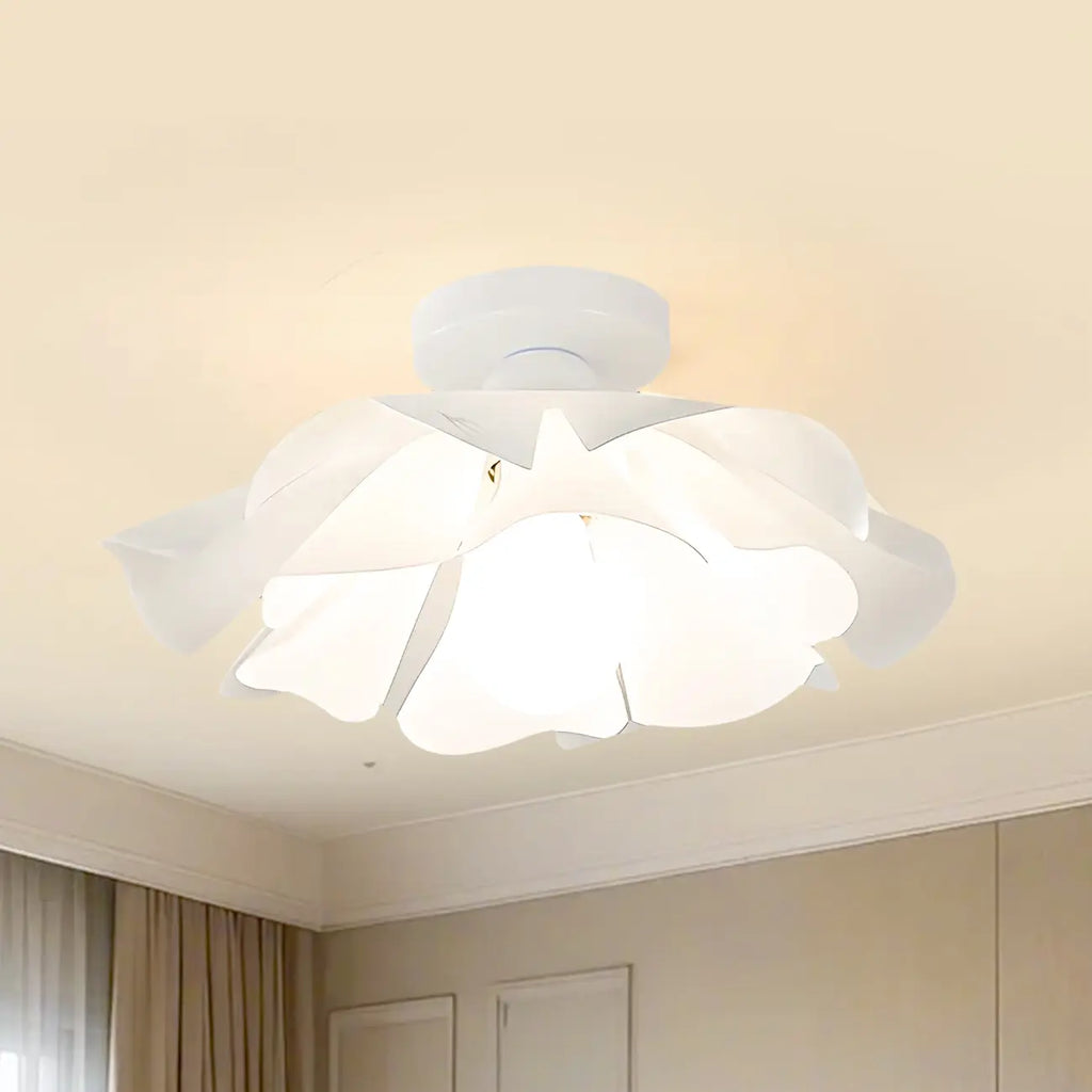 Elegant Floral LED Semi Flush Ceiling Light for Bedroom
