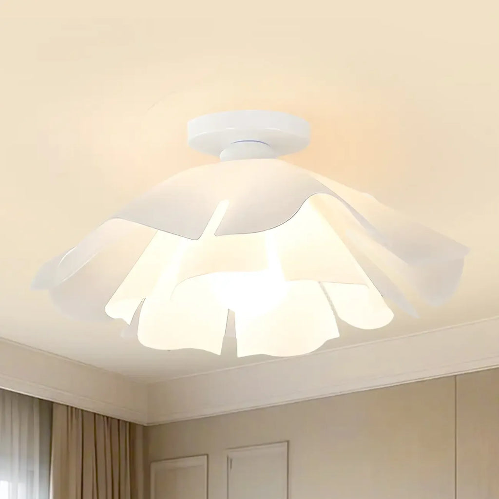 Elegant Floral LED Semi Flush Ceiling Light for Bedroom