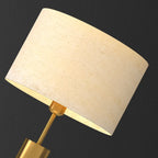 Plug-In Gold Metal Fabric Barrel-Shaped Table Lamp