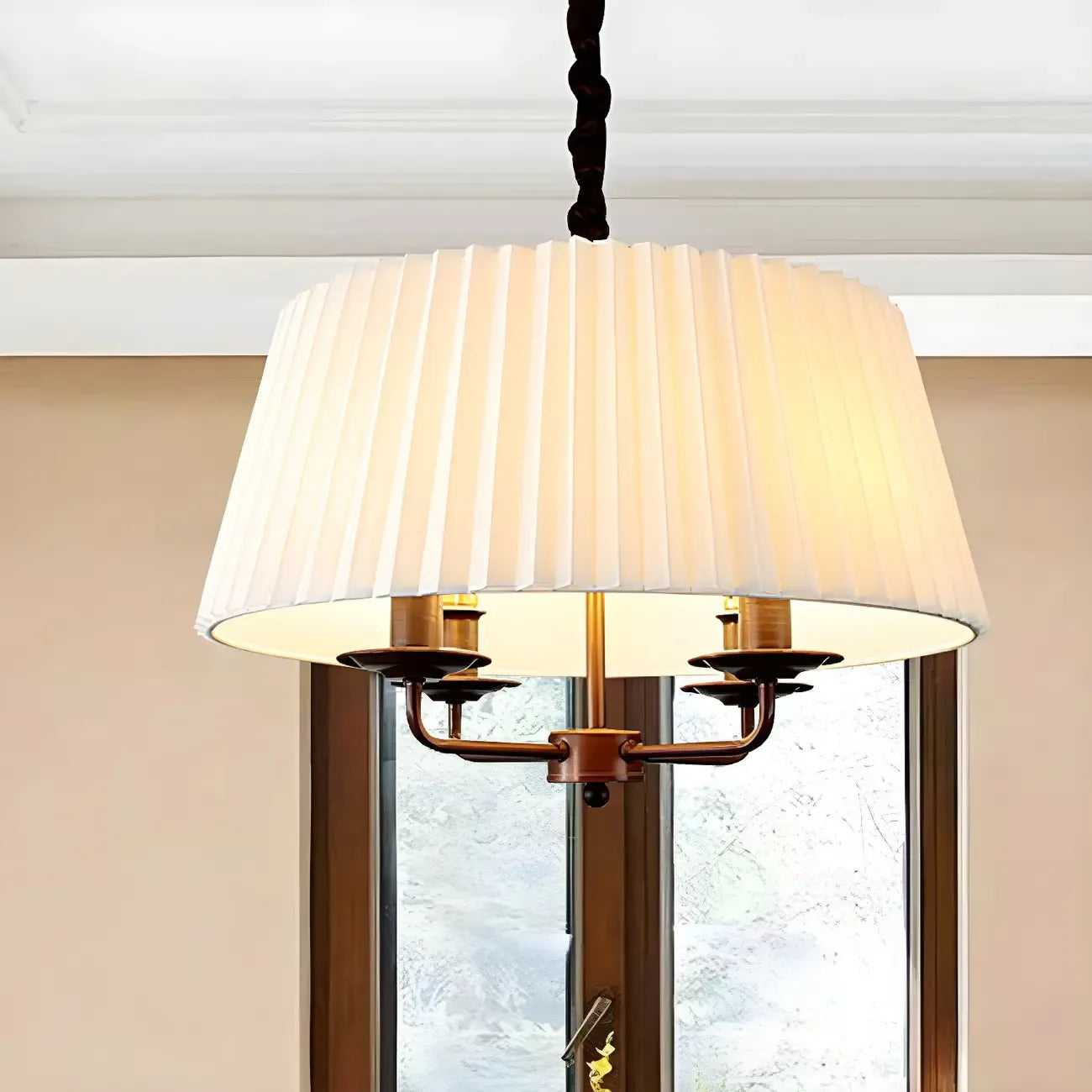 Adjustable Classic Metal White Drum Chandelier