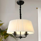 Adjustable Classic Metal White Drum Chandelier