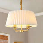 Adjustable Classic Metal White Drum Chandelier