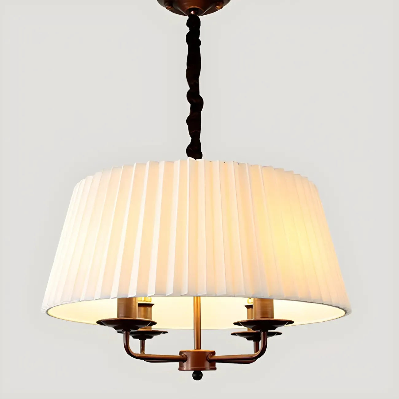 Adjustable Classic Metal White Drum Chandelier