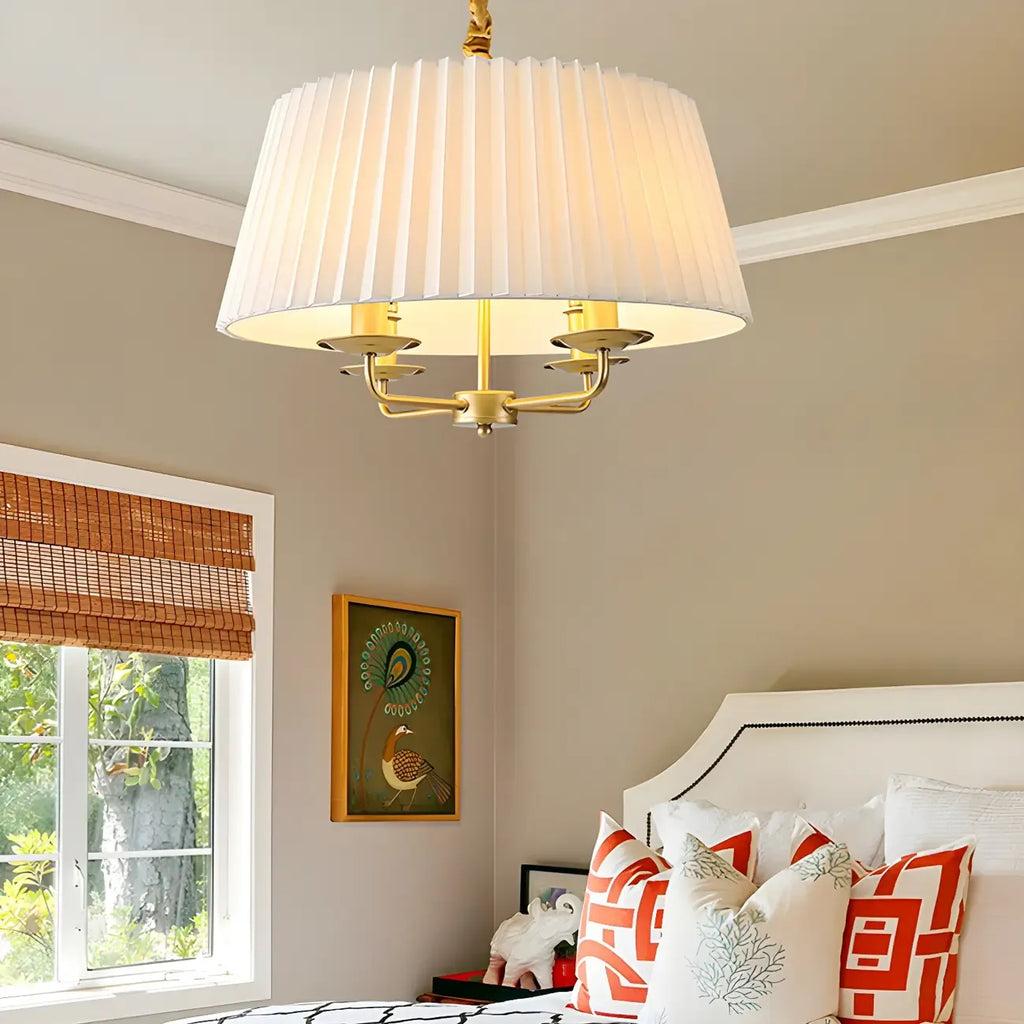 Adjustable Classic Metal White Drum Chandelier
