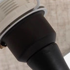 Modern Simple Black LED Table Lamp in Pleated Fabric Shade