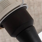 Modern Simple Black LED Table Lamp in Pleated Fabric Shade