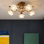 5/9 Lights Crystal LED Semi Flush Ceiling Light for Indoor