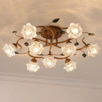 5/9 Lights Crystal LED Semi Flush Ceiling Light for Indoor